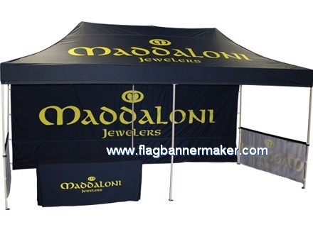 Printed folding tent