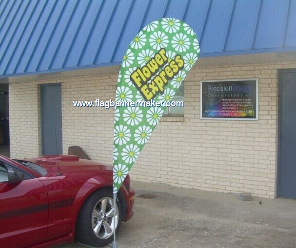 Car foot teardrop banner